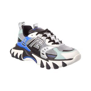 Balmain Leather & Mesh Sneaker, Blue